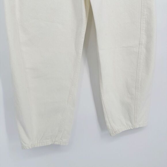 Zara The Twisted Balloon Pant Cropped Baggy High Rise in Ecru Ivory Women's 4 - Picture 5 of 9